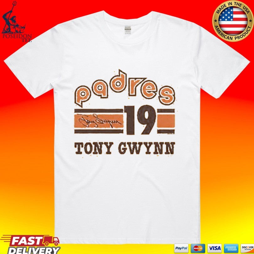 Padres 19 Tony Gwynn Signature T-shirt