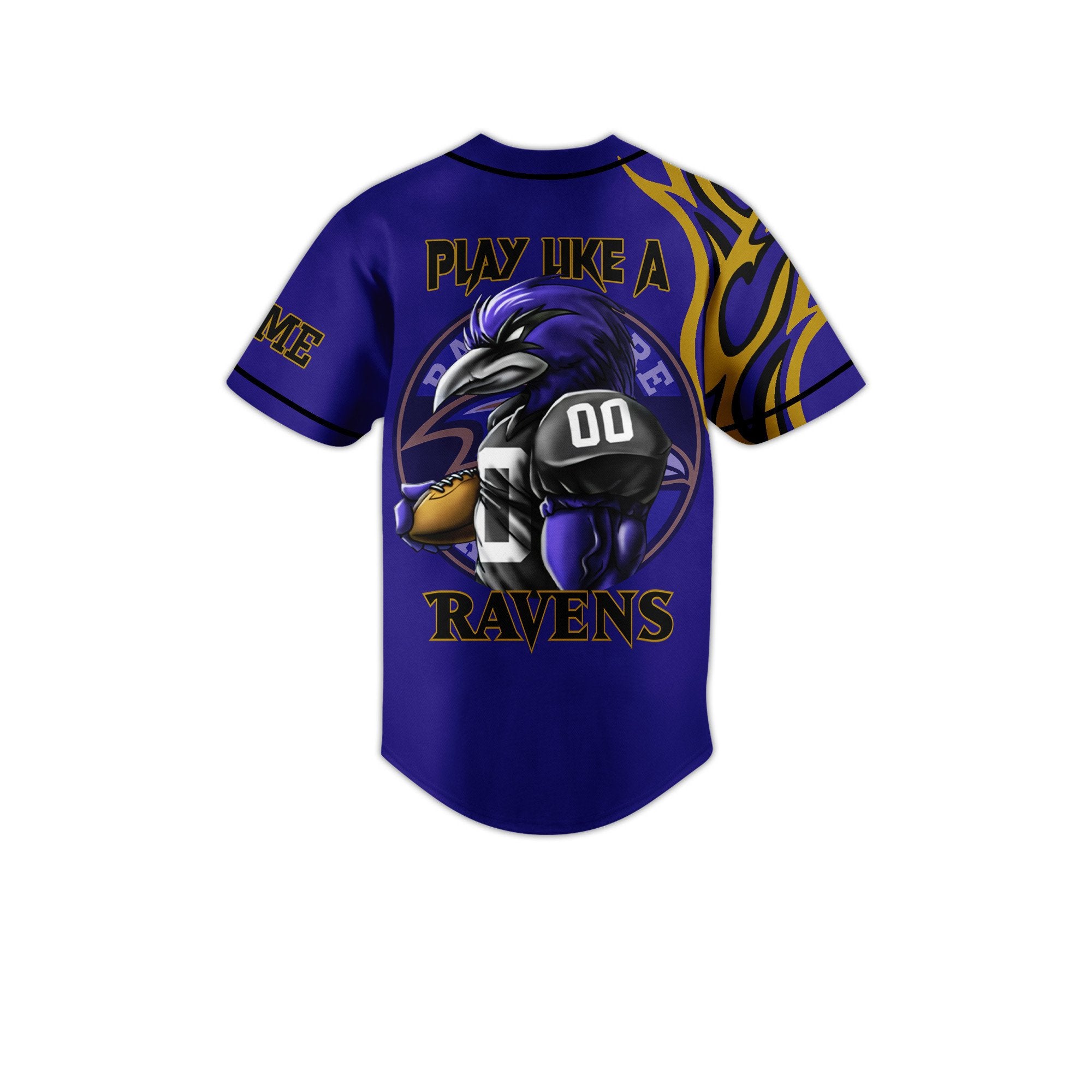 Personalized Baltimore Ravens Fashionable Baseball Jersey