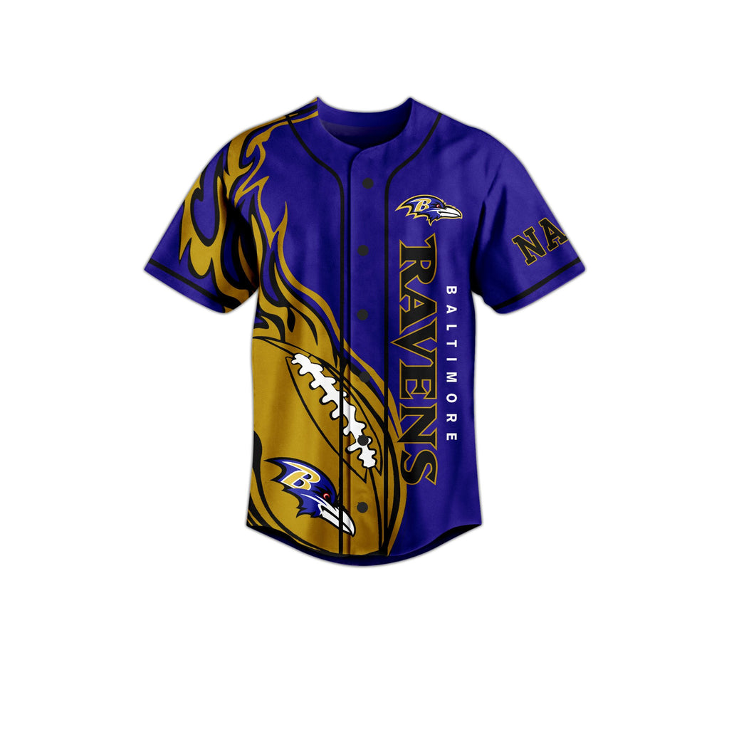 Personalized Baltimore Ravens Fashionable Baseball Jersey