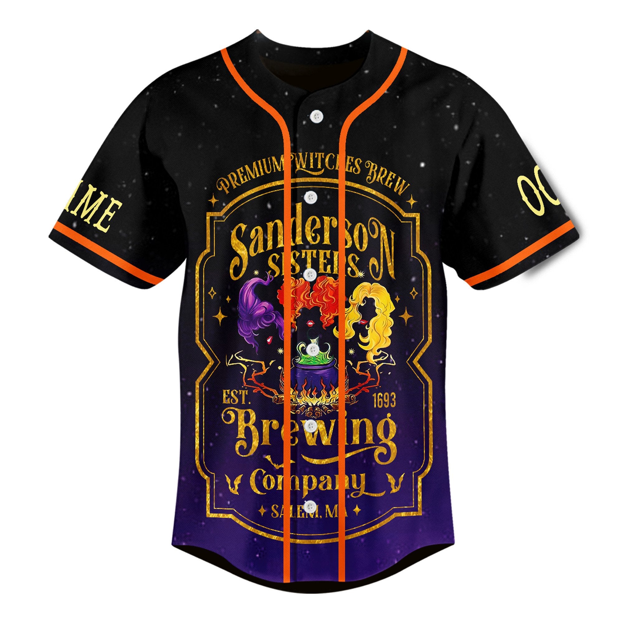 Personalized Hocus Pocus Halloween Baseball Jersey