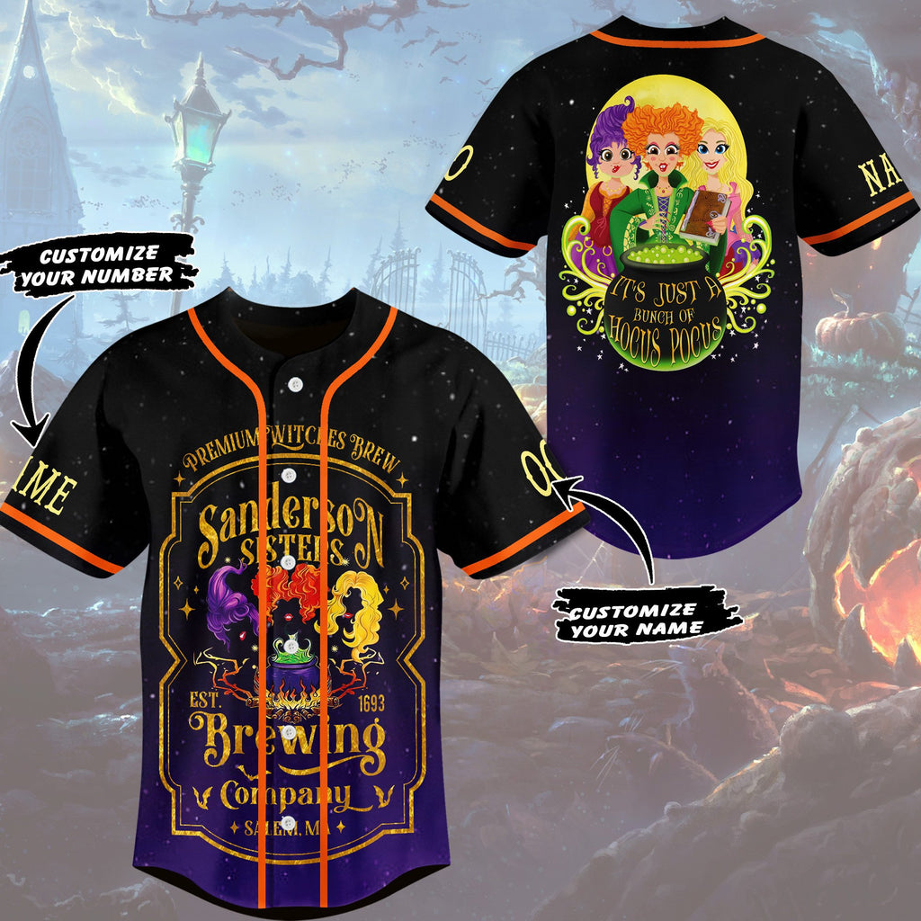 Personalized Hocus Pocus Halloween Baseball Jersey