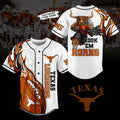 Personalized Hook 'Em Horns Texas Longhorns Baseball Jersey