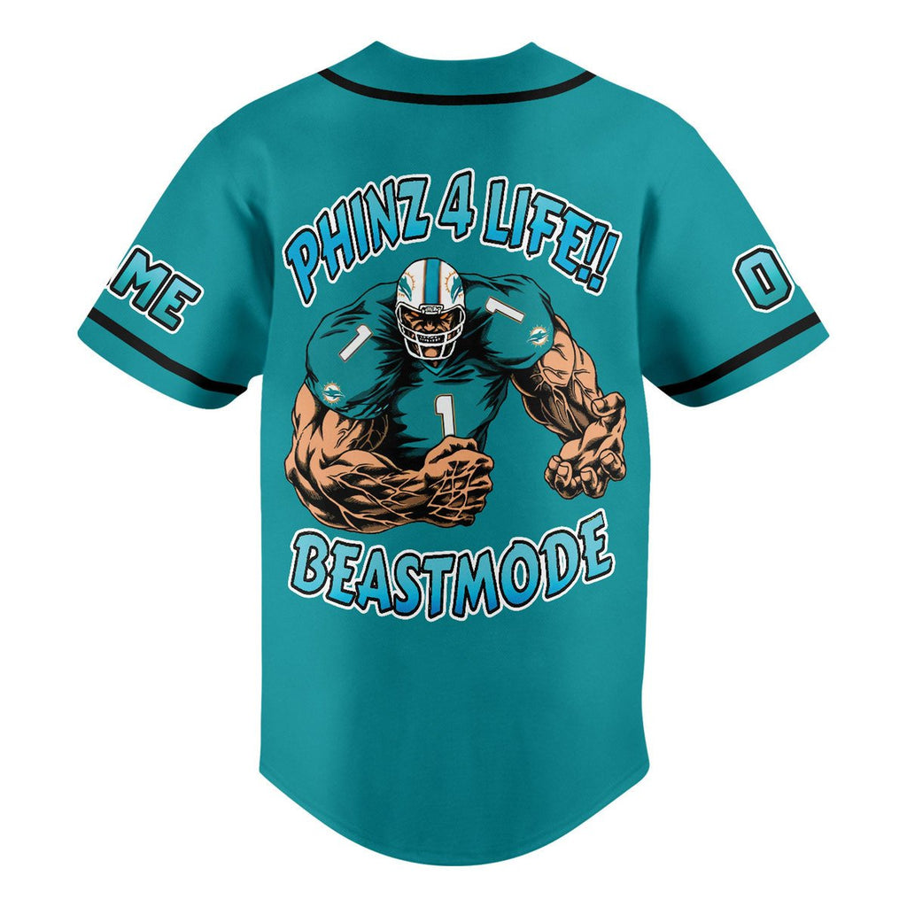 Personalized Miami Dolphins Stylish Baseball Jersey