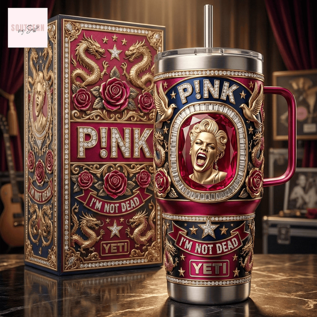 Pink Im Not Dead Tumbler