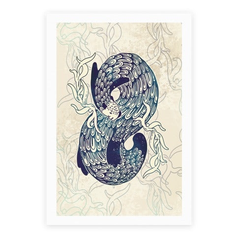 Swirling Wave Otter Poster