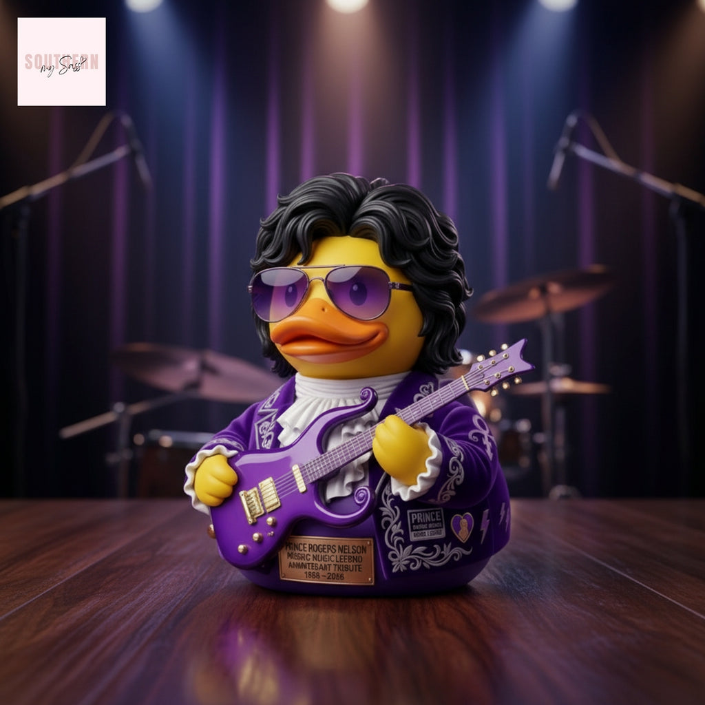 Prince Rogers Nelson Purple Music Legend Anniversary Rubber Duck