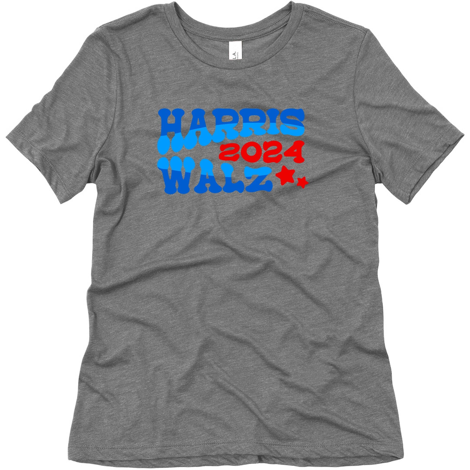 Harris Walz 2024 Retro Text Womens Triblend Tee