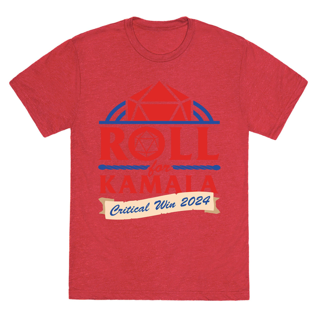 Roll for Kamala: Critical Win 2024 Unisex Triblend Tee