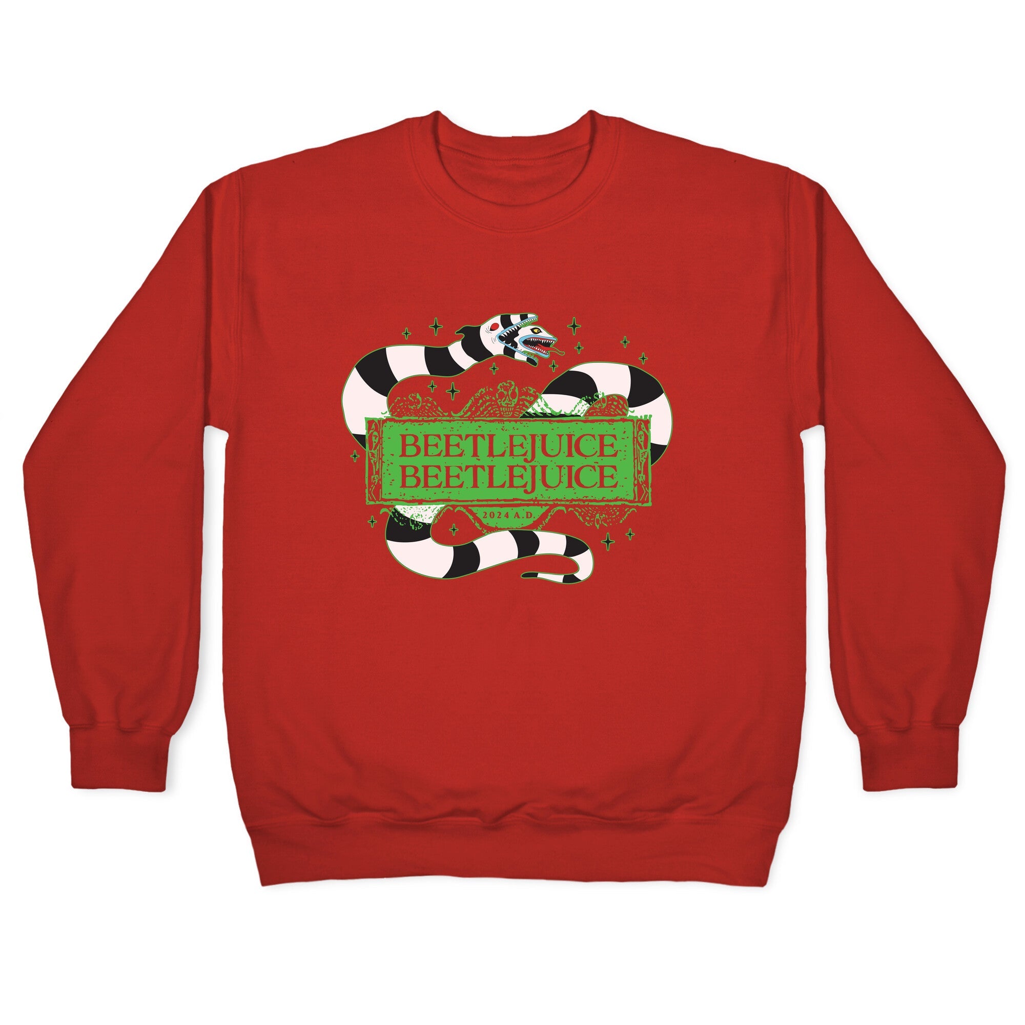 Beetlejuice Beetlejuice 2024 AD Crewneck Sweatshirt