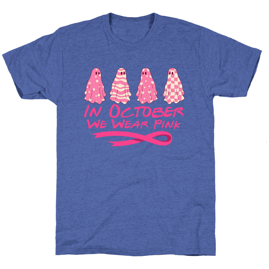 Ghost October Breast Cancer Awareness Unisex Triblend Tee