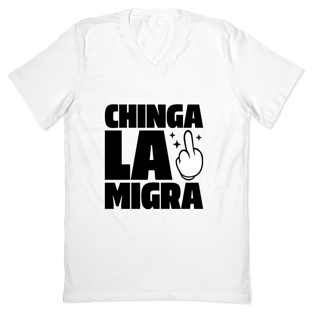 Chinga La Migra Finger V-Neck