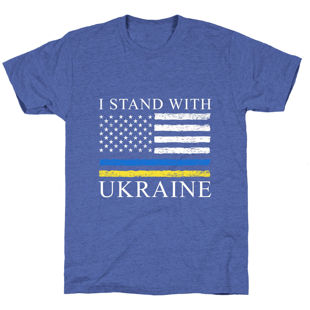 I Stand With Ukraine Flag Unisex Triblend Tee