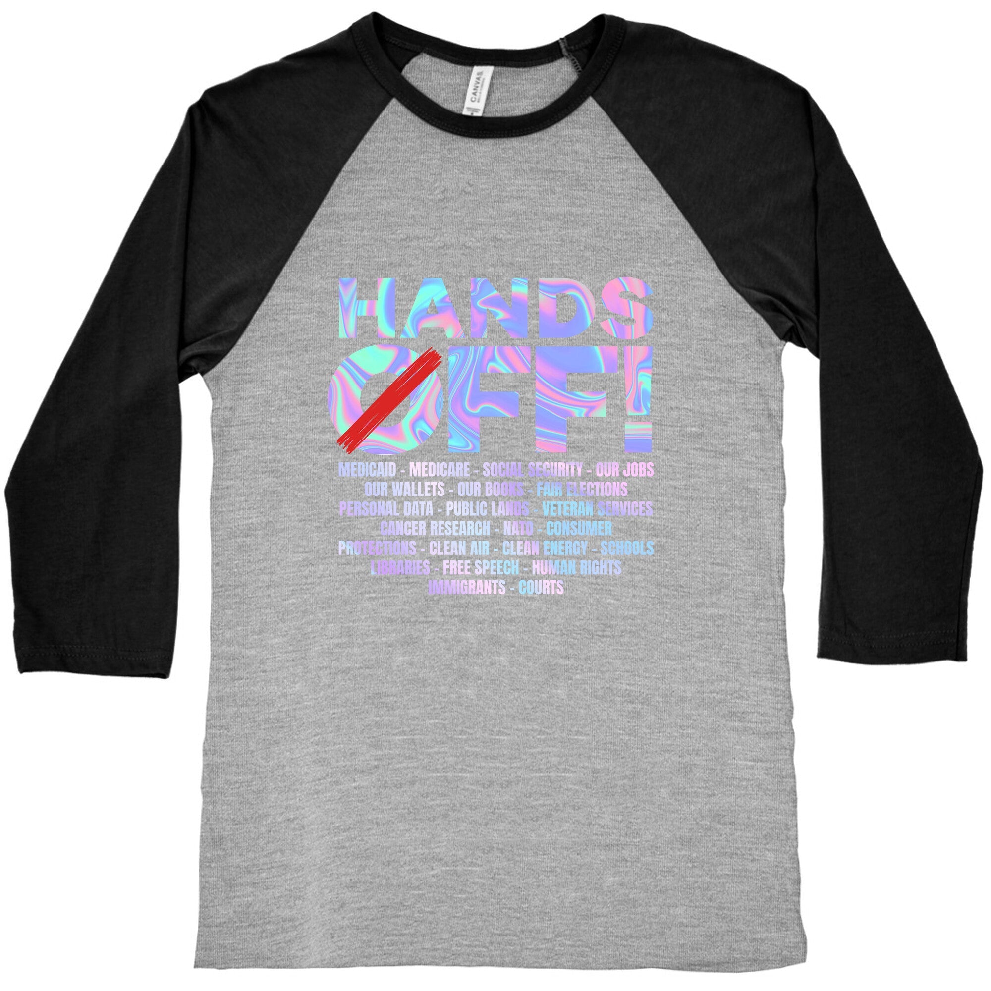 Hands Off Protest Baseball Tee