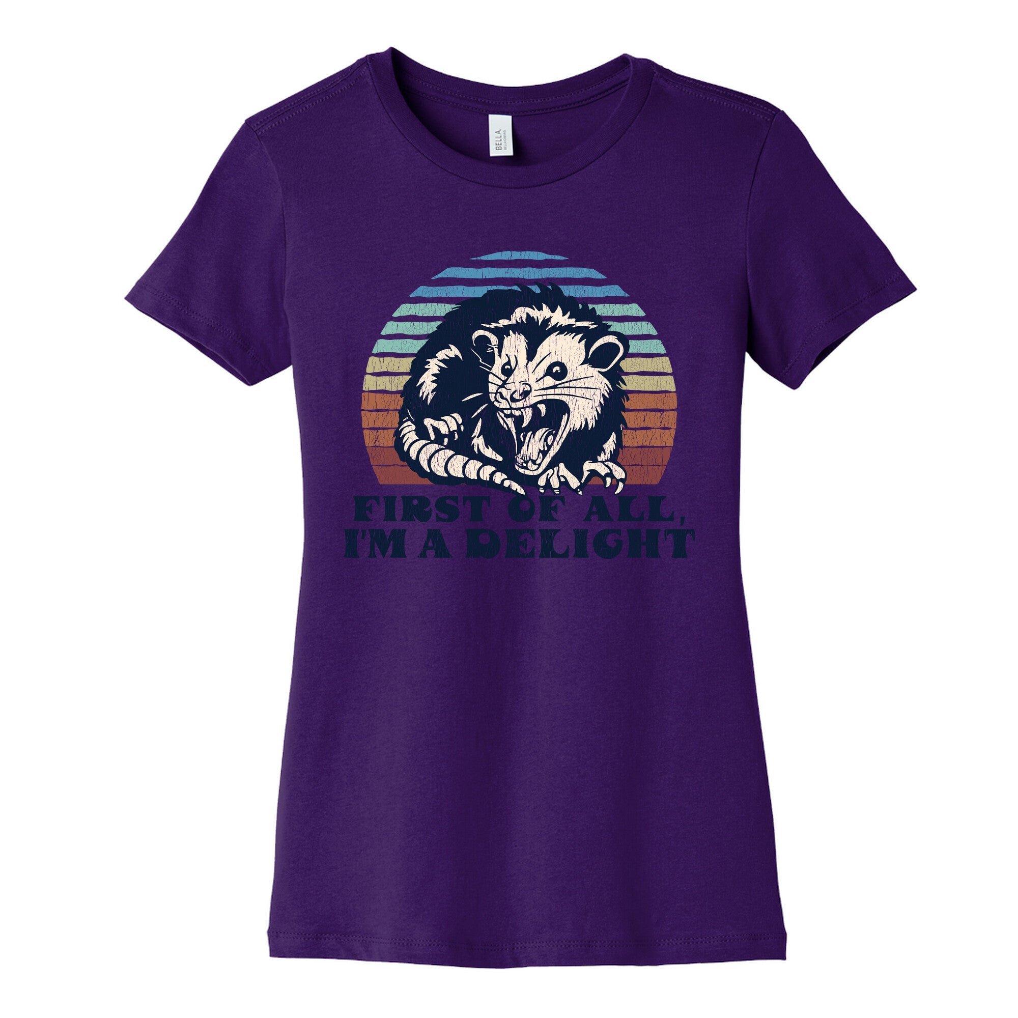 Delightful Unhinged Possum Womens Cotton Tee