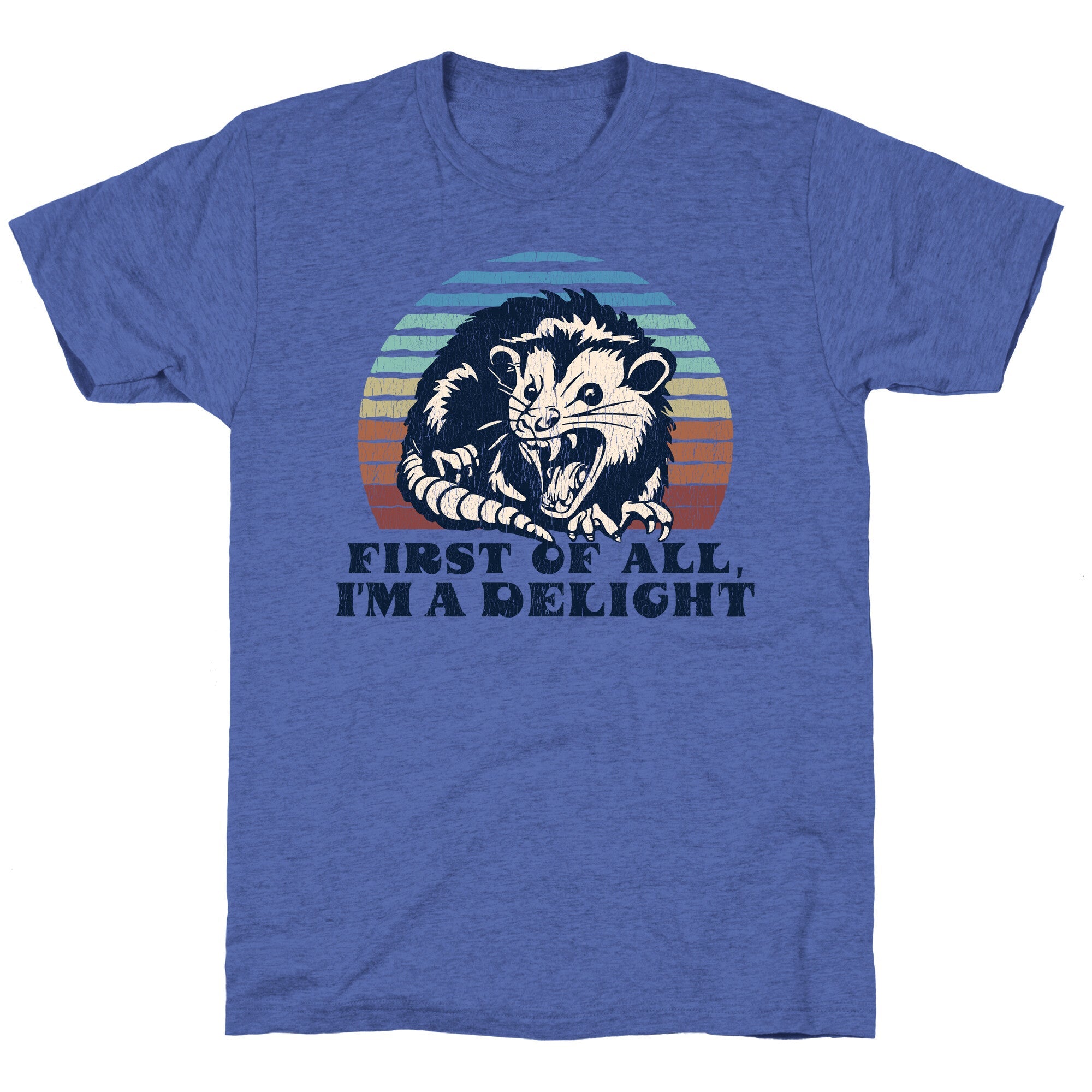 Delightful Unhinged Possum Unisex Triblend Tee