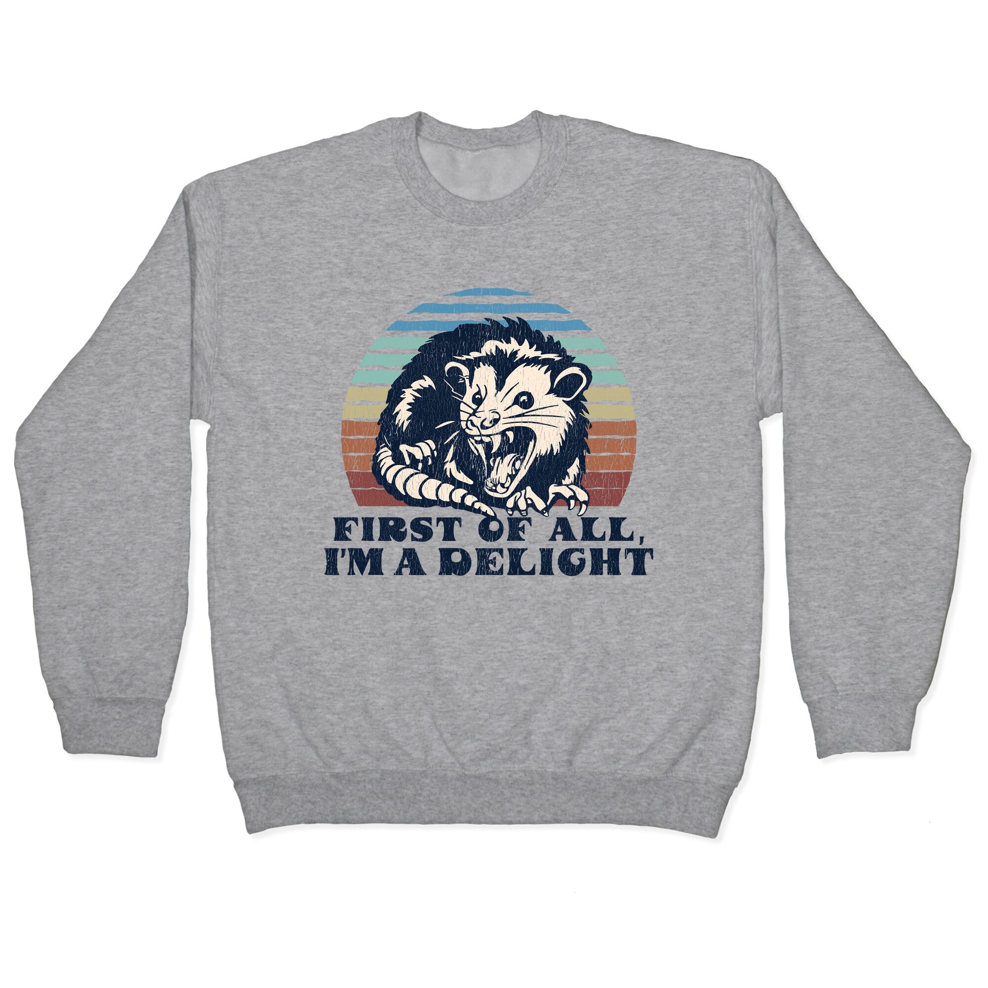 Delightful Unhinged Possum Crewneck Sweatshirt