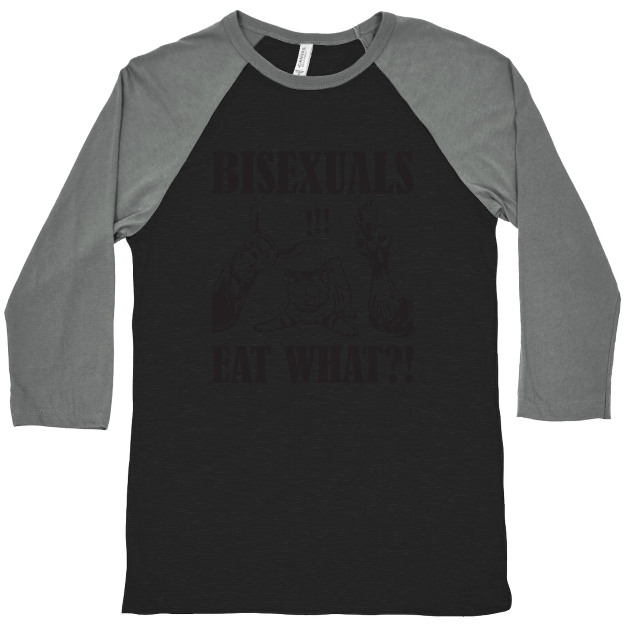 Bisexuals Eat What?! Baseball Tee