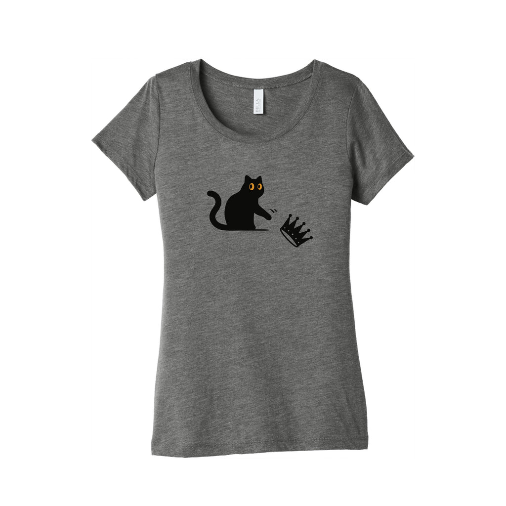 No Kings Cat Womens Triblend Tee