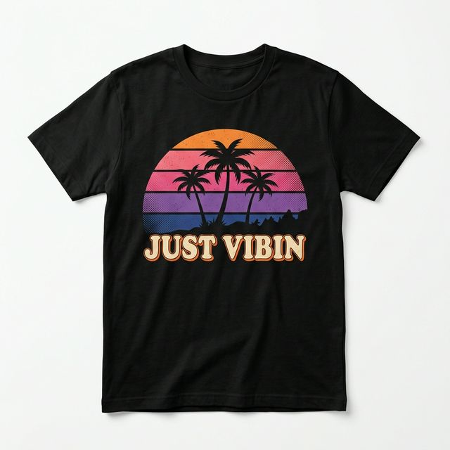 Just Vibin Retro Sunset T-Shirt