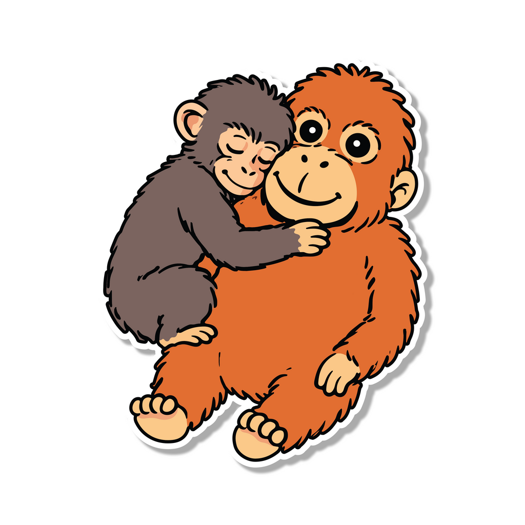 Punch The Monkey Die Cut Sticker