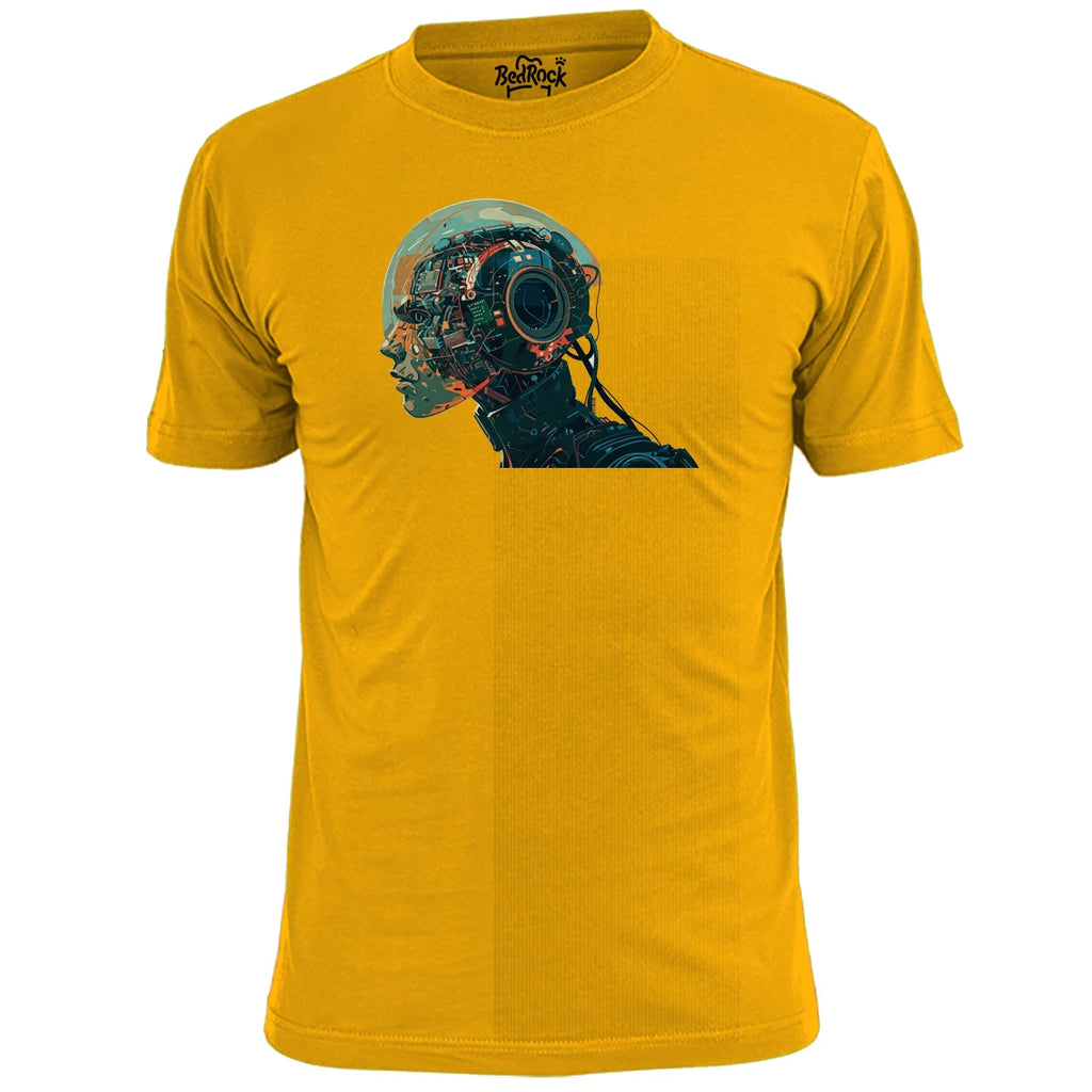 Mens Cyborg Head  T Shirt Art Robot