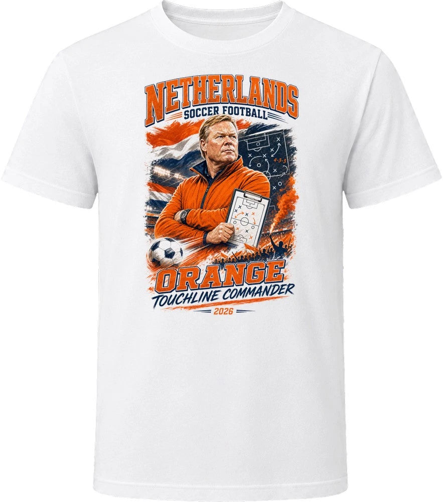 Netherlands Soccer Football Coach Orange Touchline Commander T Shirt