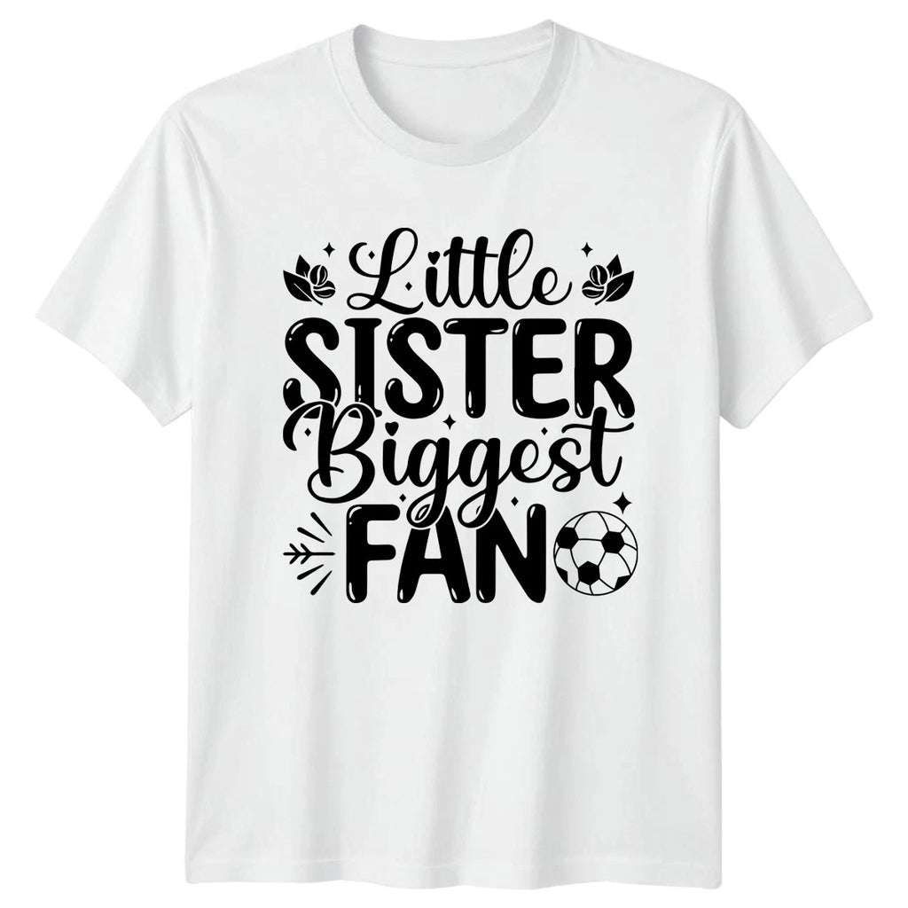 Little Sister Biggest Fan Womens T-Shirt Youth Soccer Support Soccer Gift