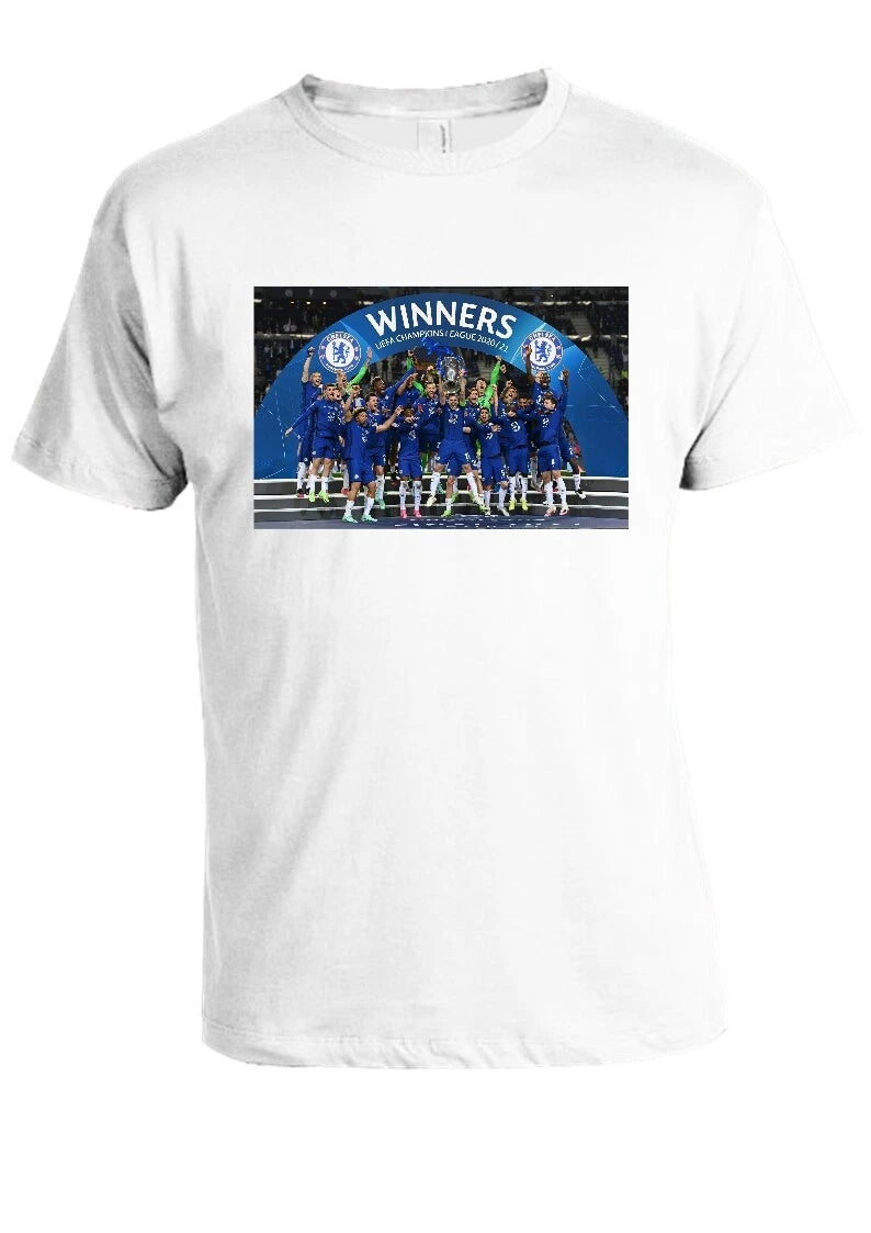Chelsea FC Champions League Winners 2021 T-Shirt Adults & Kids Sizes Available