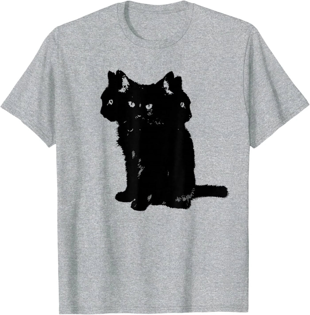 Three Headed Cat Cerberus Kitty Retro Aesthetic T-Shirt
