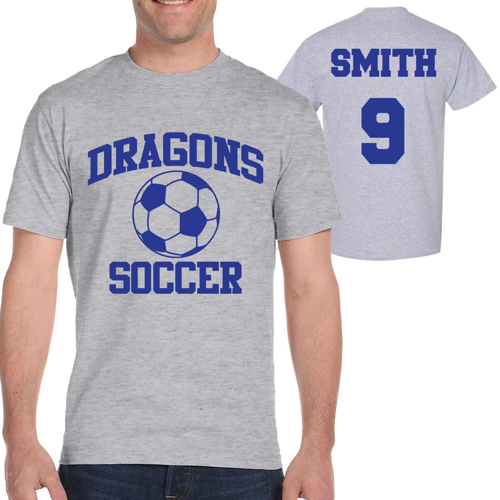 Custom Personalized Soccer Team Cotton Men's Gildan Sports T-Shirt Game Day