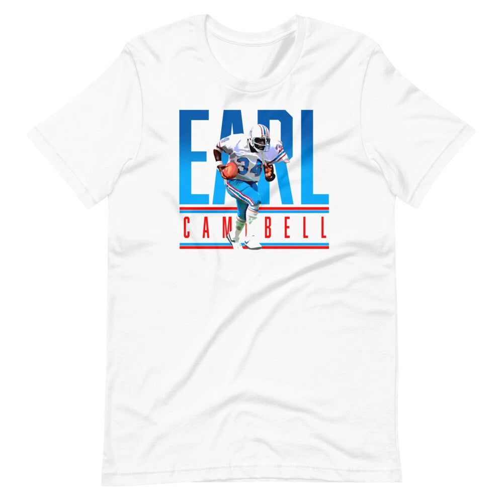 EARL CAMPBELL Running Back Fan Art Football Graphic Short-Sleeve Unisex T-Shirt
