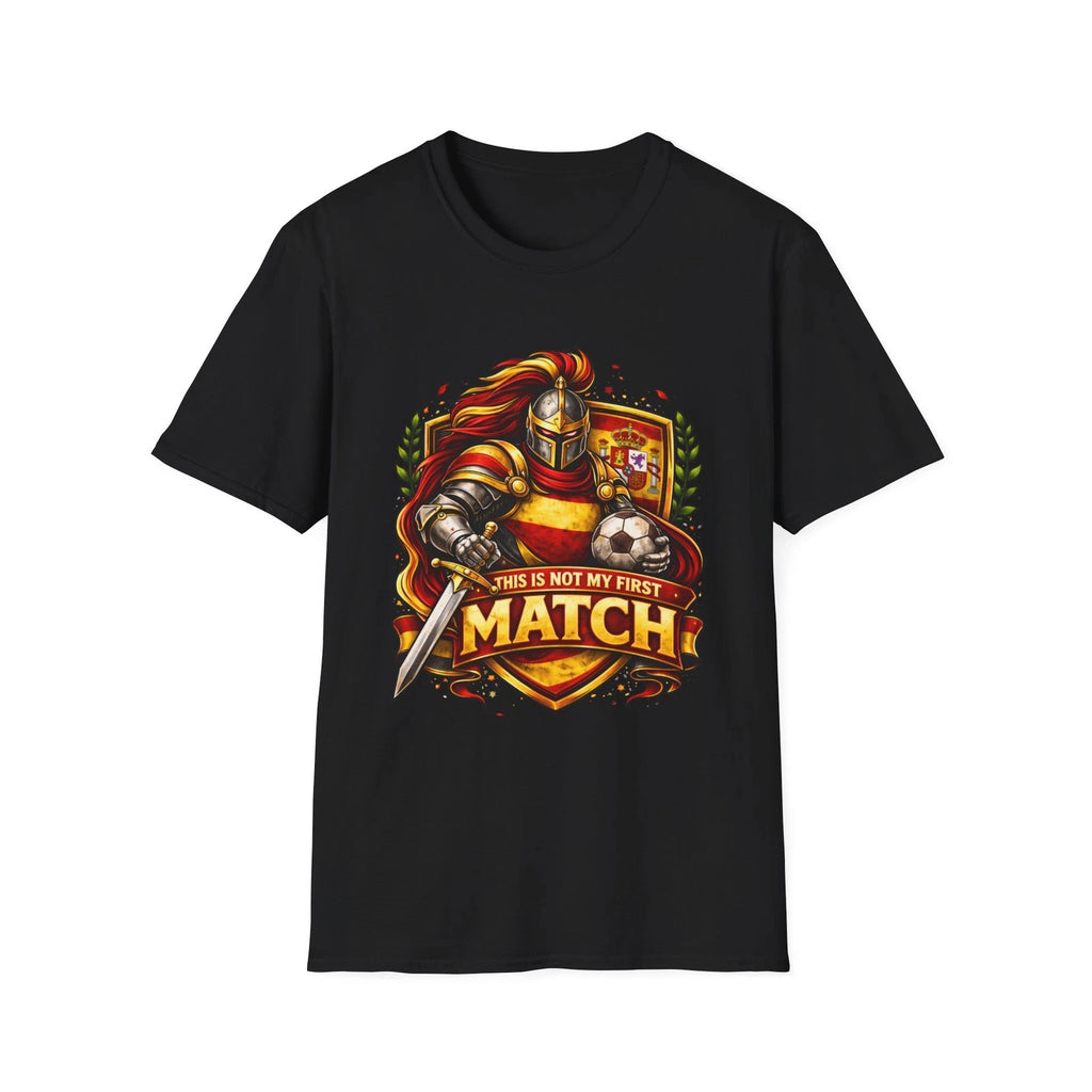 Spain Soccer Knight T-Shirt This Is Not My First Match Medieval Football Tee