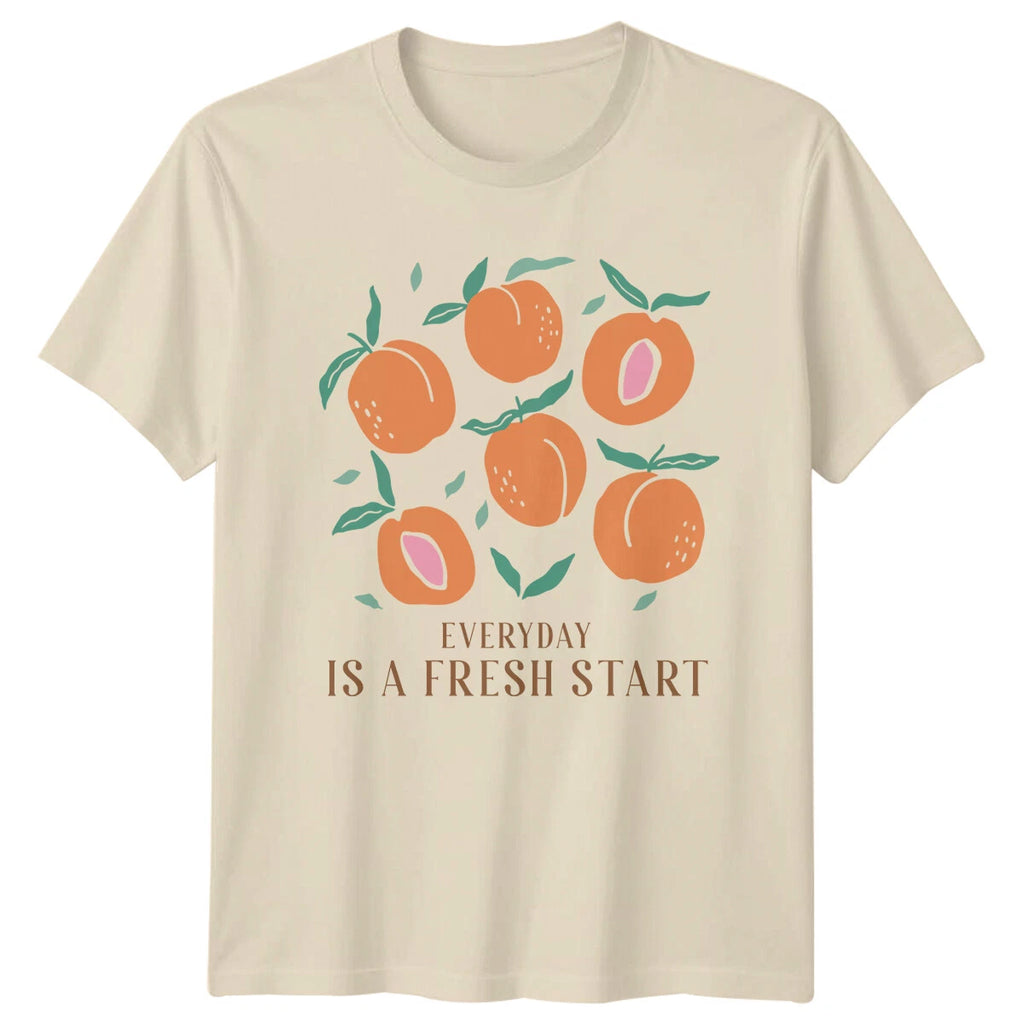 Everyday Is A Fresh Start Peach Fruit Boho Nature Women's Men's T-Shirt