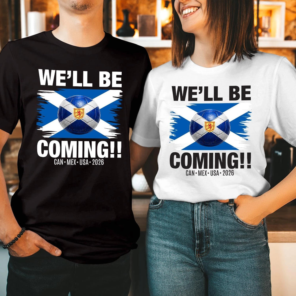 We'll Be Coming, USA 2026, No Scotland No Party Football T-Shirt (SC-6)