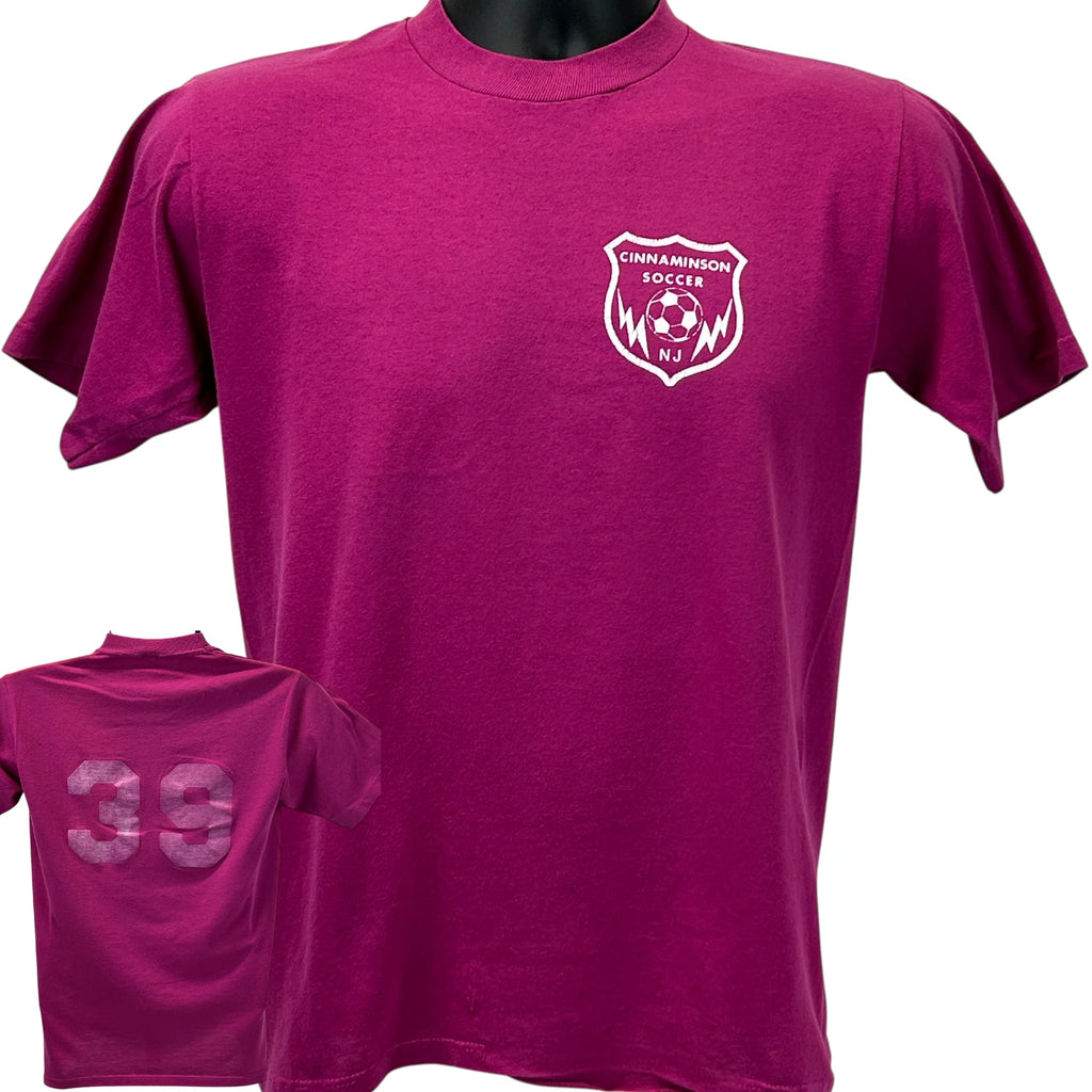 Vintage Cinnaminson Soccer Club T Shirt Mens S Small Purple 90s New Jersey USA
