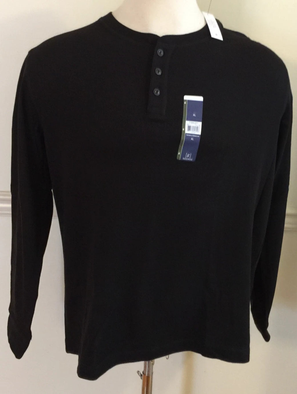 NWT Men's George Henley Thermal Style Knit Shirt Top Shirt Gray Black Blue Wine
