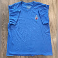 Mens Blue Embroidered Rose on Fire Graphic T-Shirt XL Spring
