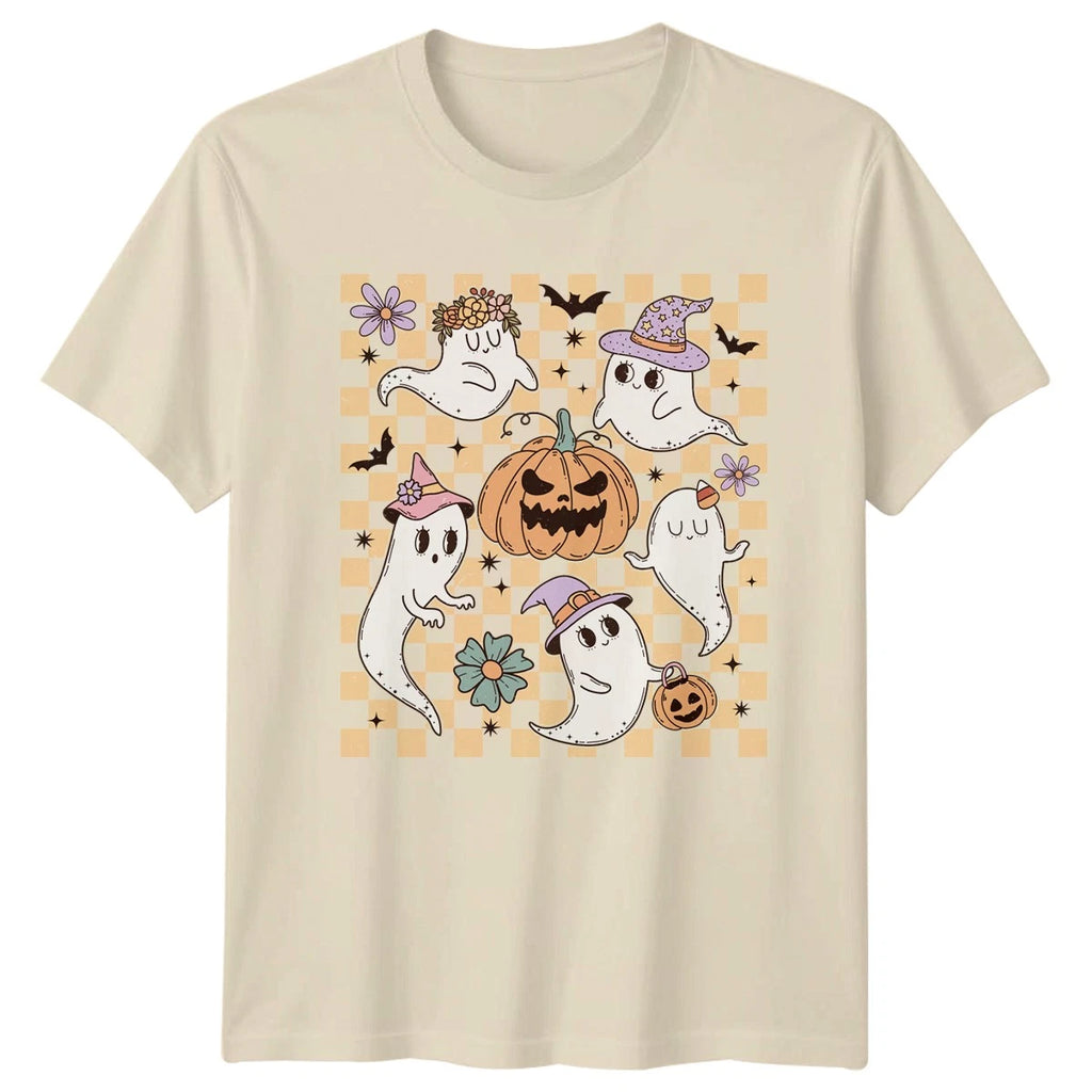 Cute Halloween Ghosts And Pumpkins T-Shirt Boho Pastel Halloween Gift