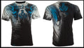 ARCHAIC by AFFLICTION Black Blue NIGHTWATCHER Short Sleeve Slim Fit Y2K T-shirt