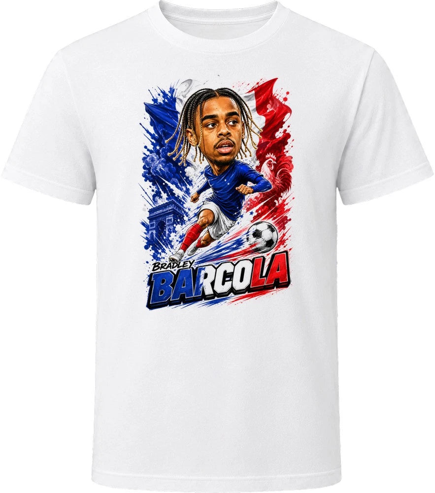 Bradley Barcola France Soccer Caricature 2026 World Cup T Shirt