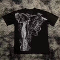 Mens Y2K Gothic Graphic T Shirt Streetwear Skull Cross Tee Top