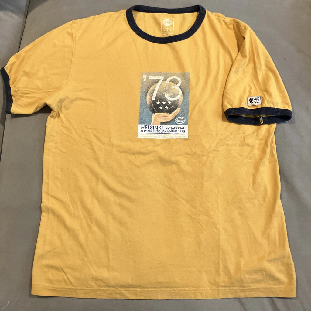 Vintage - Blue Marlin -1973 Helsinki Invitational - Soccer - Ringer T Shirt - XL