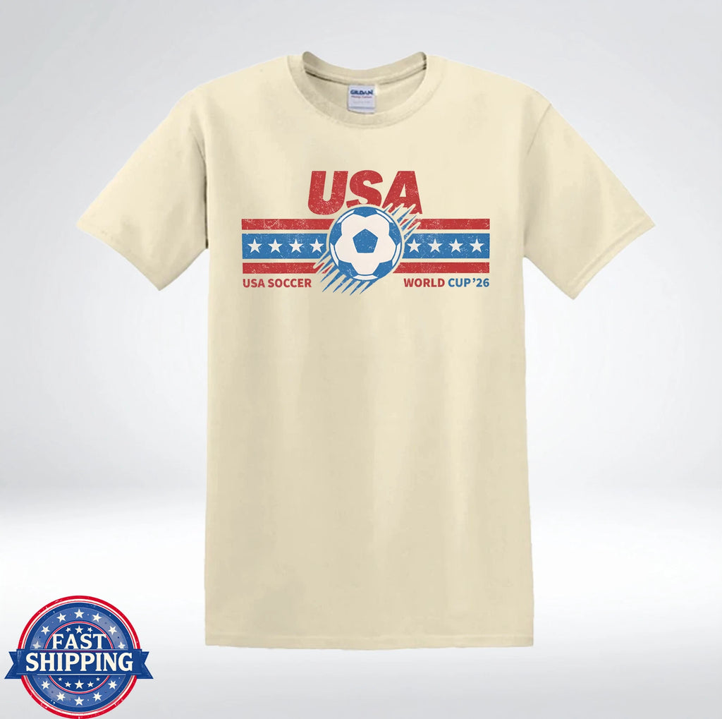 USA Soccer Fan 2026 Patriotic American Flag Graphic T-Shirt