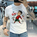 Cristiano Ronaldo CR7 Cartoon Graphic T-Shirt Portugal Soccer Fan Tee White