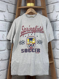 2002 The Simpsons Springfield Soccer T-Shirt Vintage Gray Size L /US DUTIES PAID