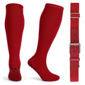 Red Baseball Socks and Belt Combo Set, Softball Socks Youth Grip Soccer Socks...