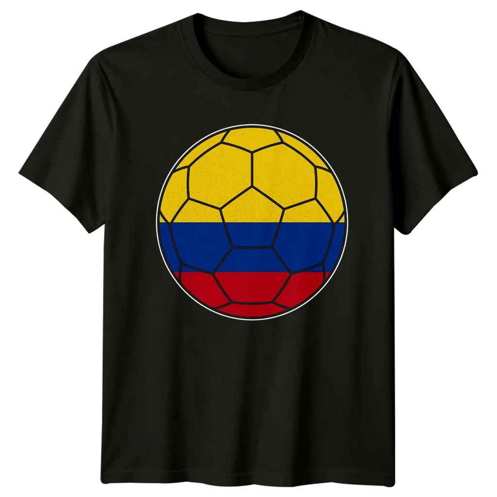 Colombia Flag Soccer Ball T-Shirt Colombia Soccer Birthday Gift For Him And Her