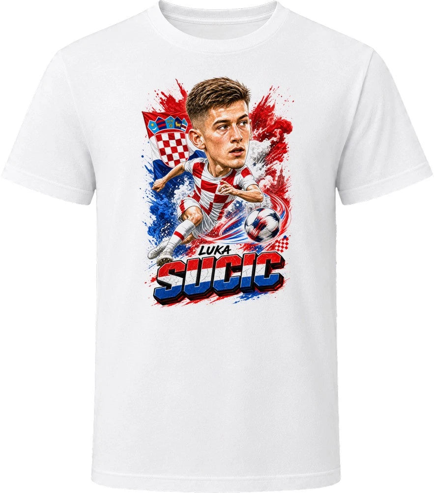 Luka Sucic Croatia Soccer Caricature 2026 World Cup T Shirt