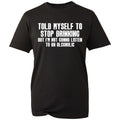 Funny Stop Drinking T Shirt Men's Sarcastic Slogan Black Cotton Crew Neck Tee