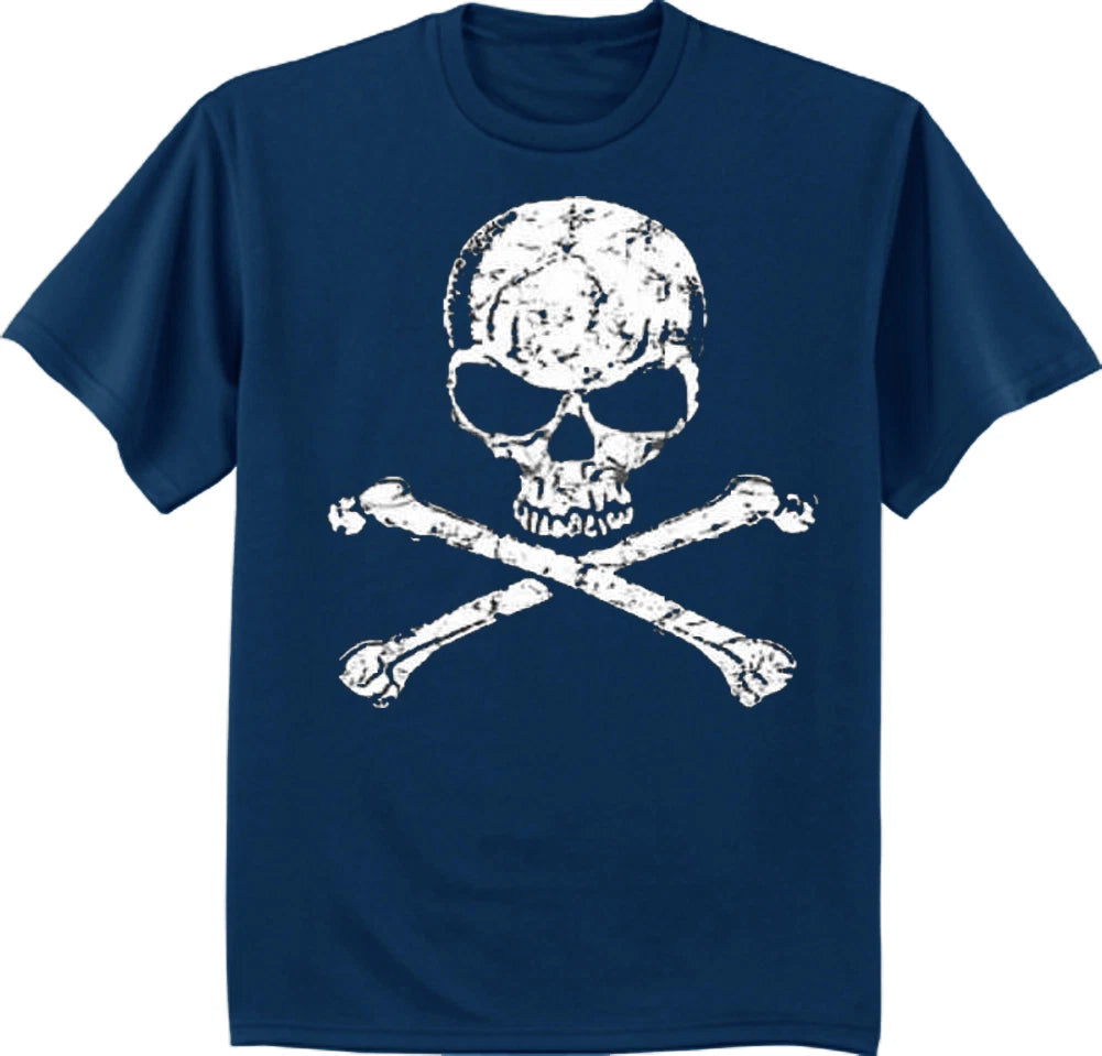 Skull and Crossbones t-shirt for men pirate decal design tee shirt jolly roger